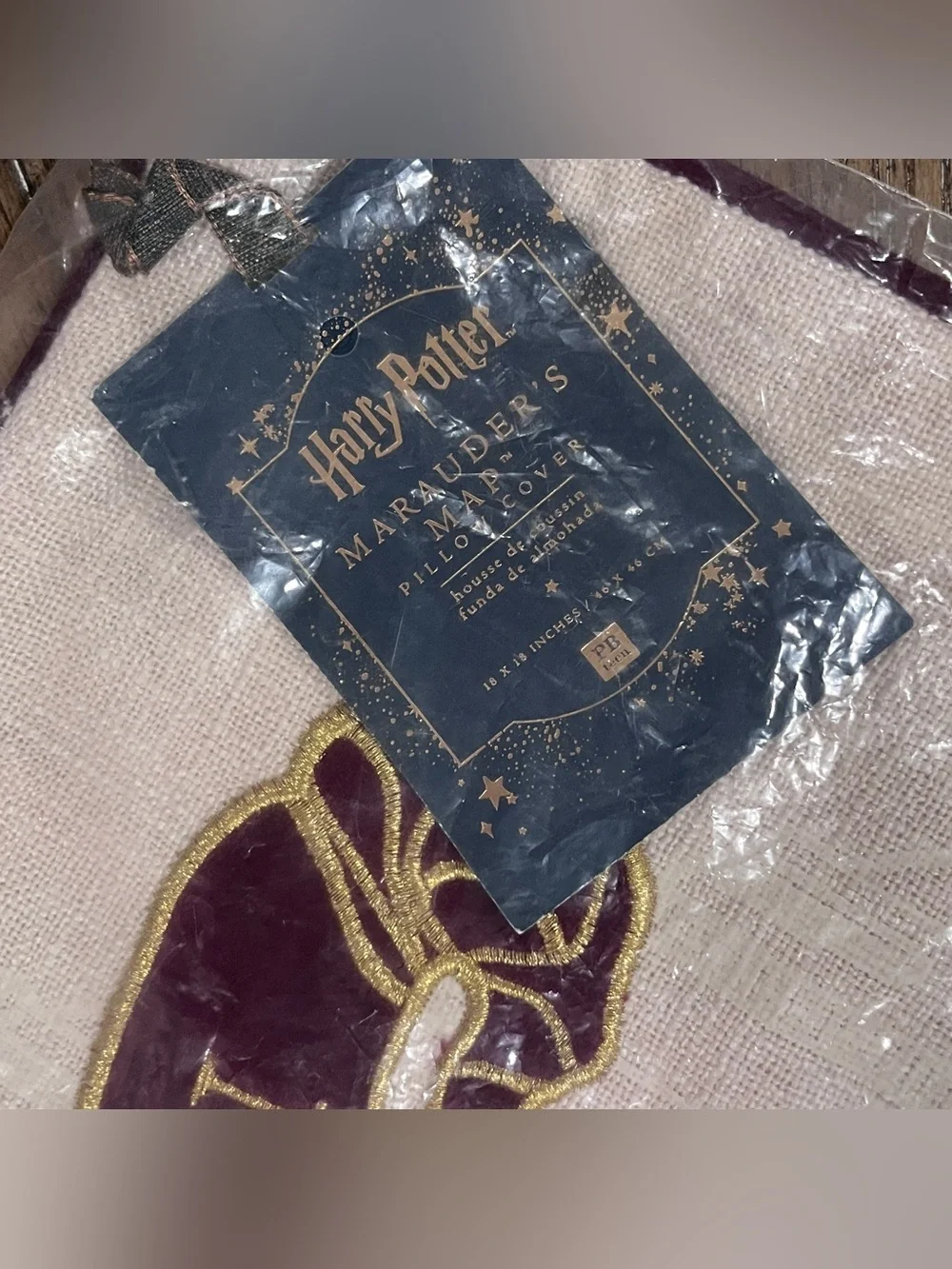 NWT Pottery Barn Teen Harry Potter Marauders Map Glow in the Dark Pillow Cover